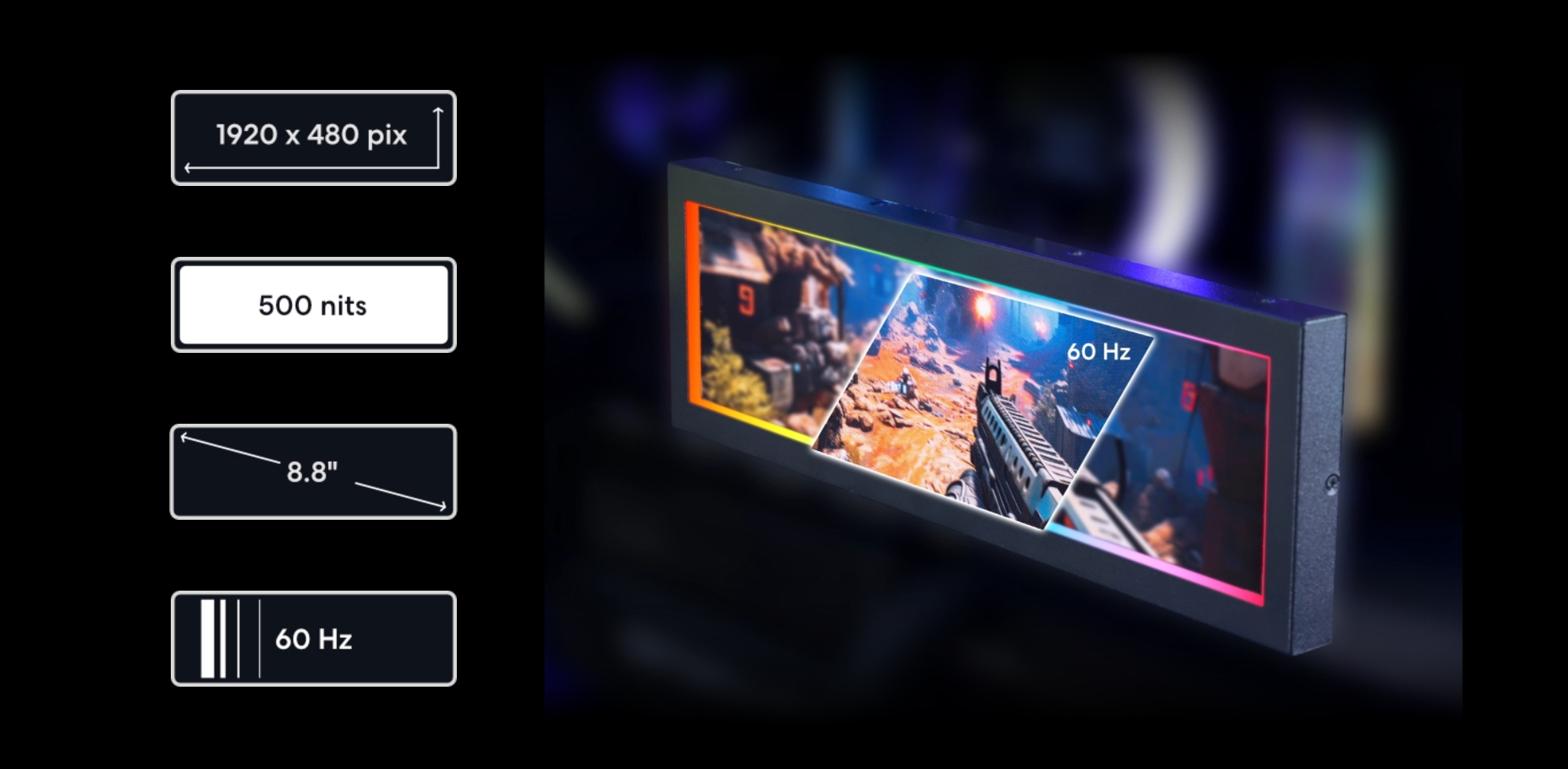 8専用画面 8.8インチ液晶ディスプレイ搭載。ディスプレイのカスタマイズが可能